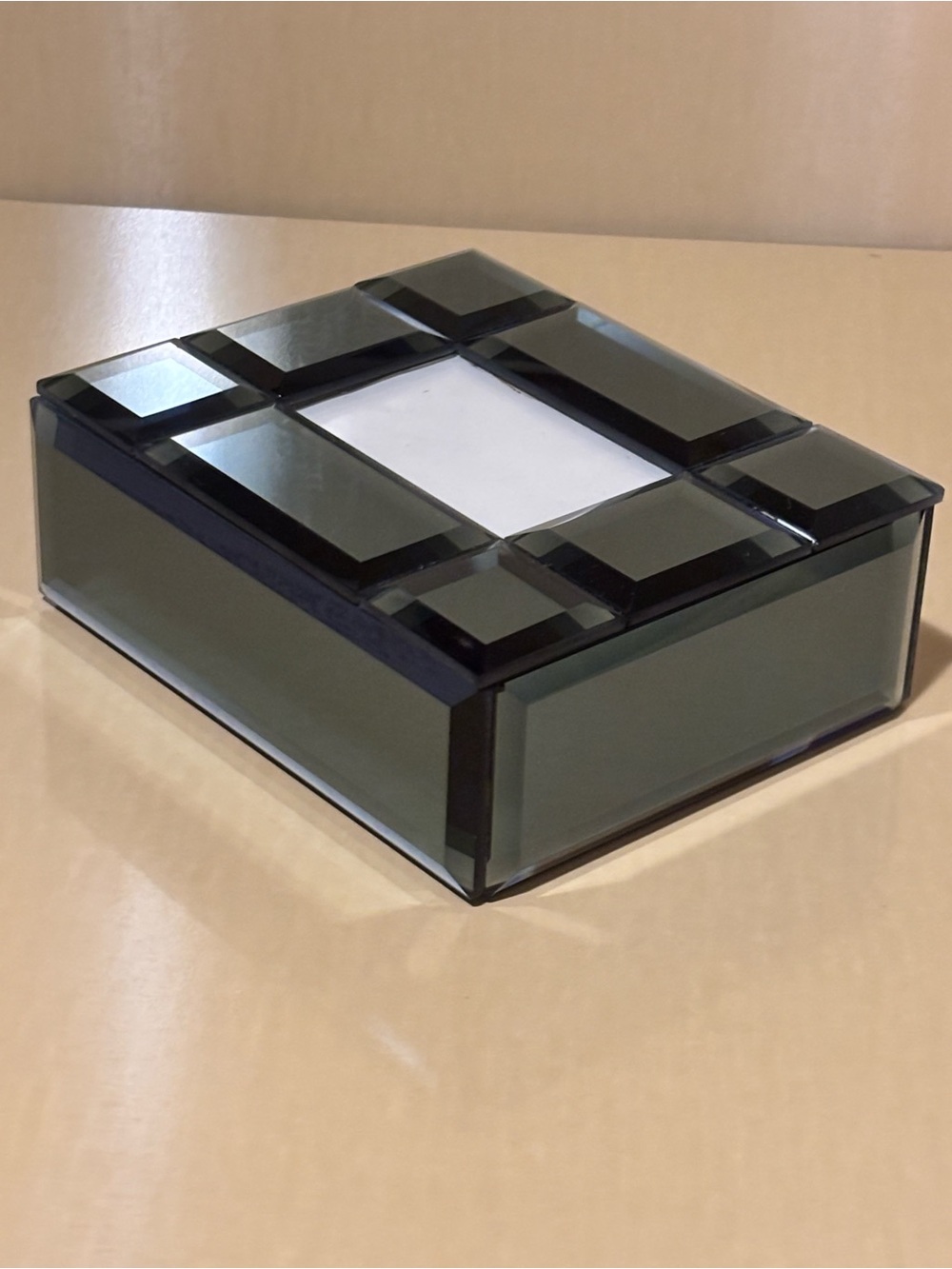 Glass Mirror Picture Frame Trinket Box